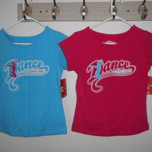 "Dance"  Crop Top Shirt-Adult  Pink or Blue  Medium or Large Adult New with Tags